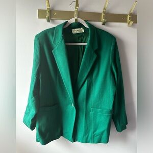 Dumas Green 100% Wool Blazer Size XL